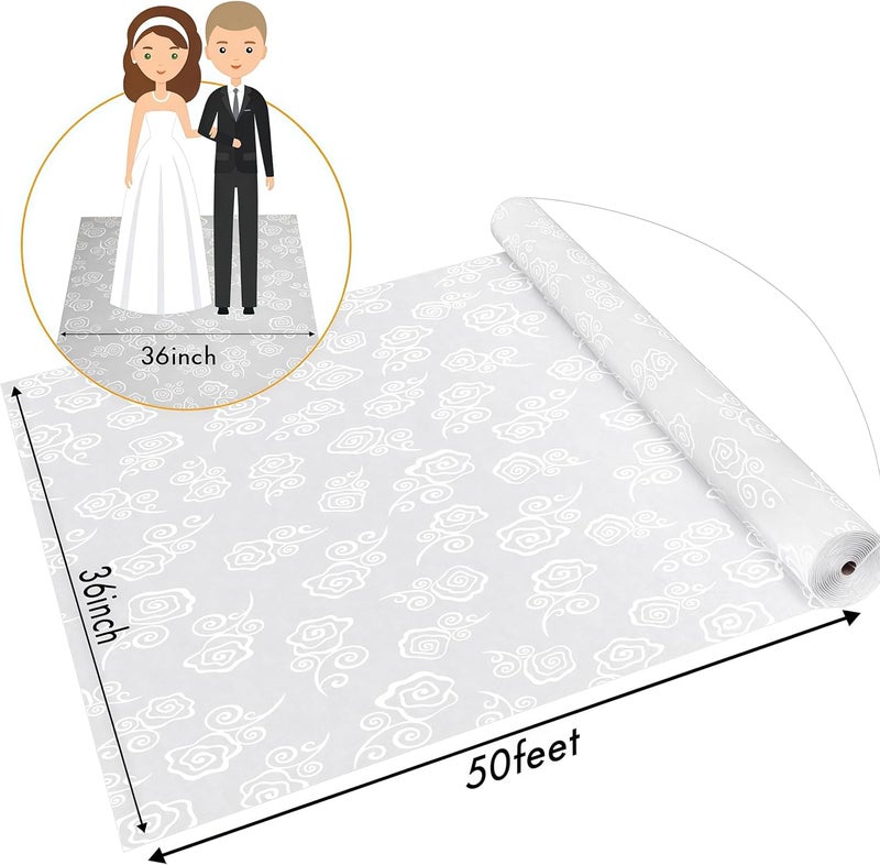 Healon Thickened Aisle Runner for Wedding CeremonyFeet White Aisle Runner Walkway for Indoor Outdoor Wedding Church Decorations ，Halloween Parties can Also use a Carpet，50g(Rose, 3x50Feet) - Image 2